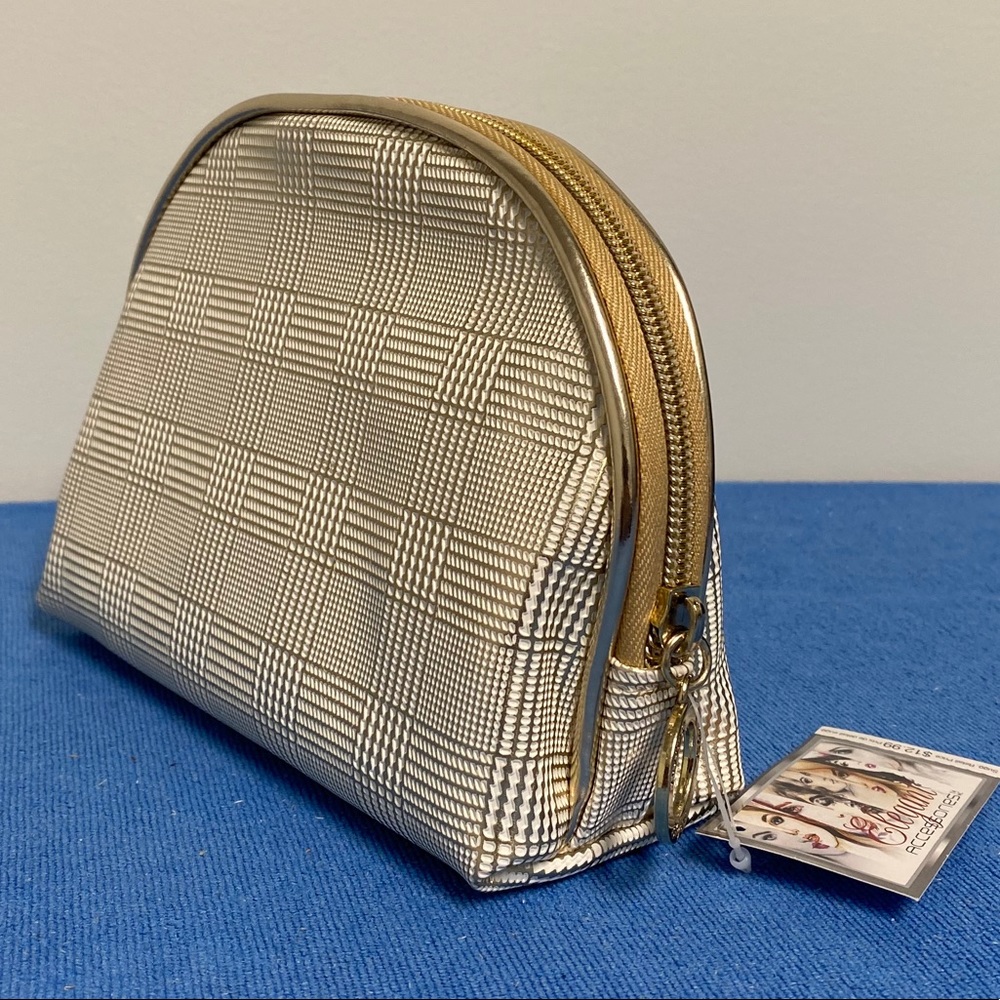 Gold Stripe Accessory Pouch
